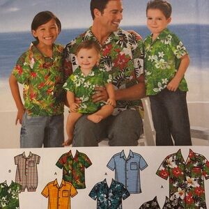 Simplicity 3852 Baby Romper Boys Mens  Shirt Sizes All Sizes UNCUT